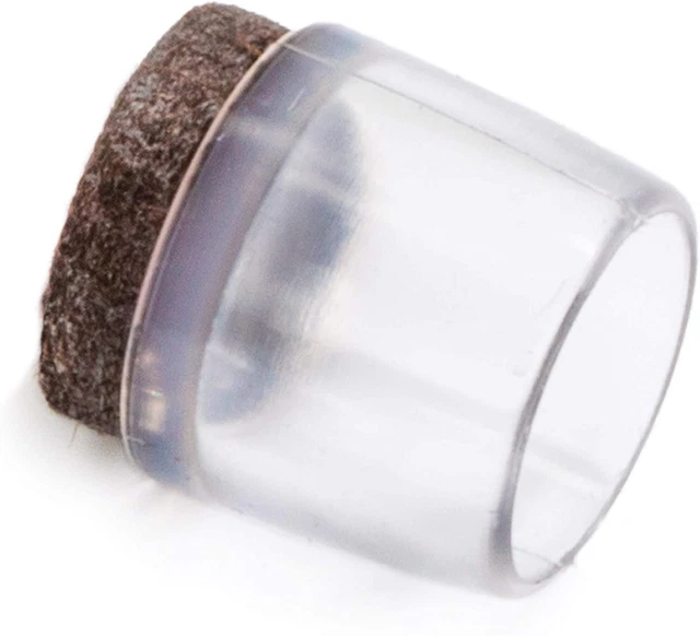 Adsamm® / 16 X Stuhlbeinkappen Mit Filz / Transparent / Ø 15 - 16 Mm / Rund / Fi