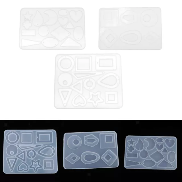 Geometric Silicone   Resin Jewelry Making Mould Pendant Craft DIY Tools