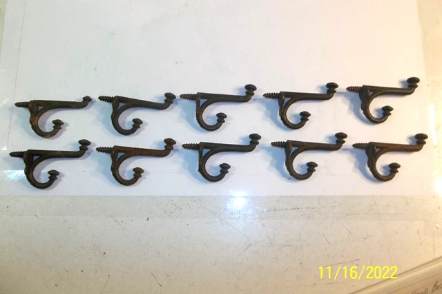23 Antique Salvage ORIGINAL CAST IRON screw in Coat Hooks