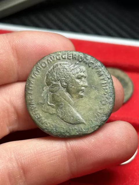 Trajan Sestertius Roman Bronze coin. 006794