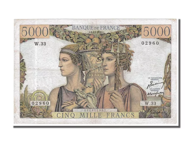 [#151636] Billet, France, 5000 Francs, 5 000 F 1949-1957 ''Terre et Mer'', 1949