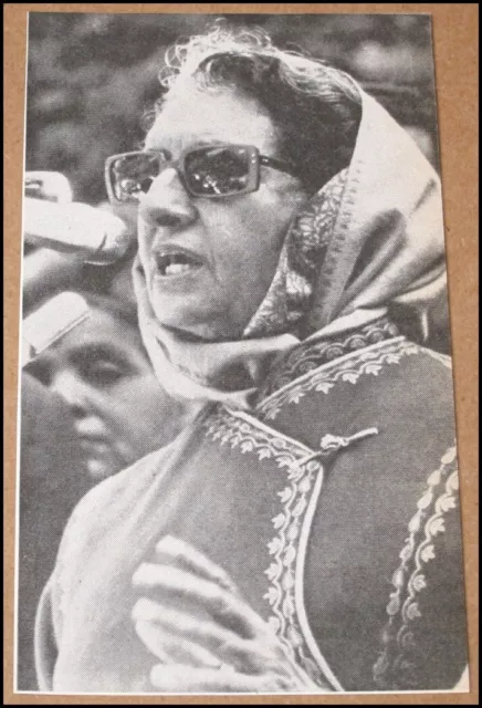 1977 Indira Gandhi Newsweek Photo Clipping Prime Minister of India 4.75"x2.75"