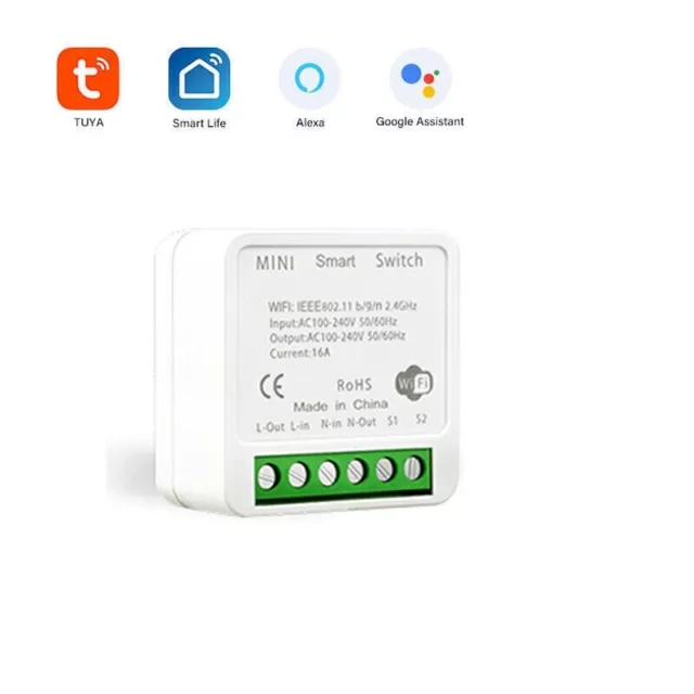 Tuya Smart Life WiFi Wireless Switch Modul DIY Schalter Relais 16A Alexa