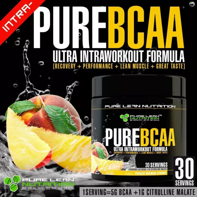 Pure Bcaa Intra Workout 30 Serves Peach Mango Branch Chain Amino Acids Recovery