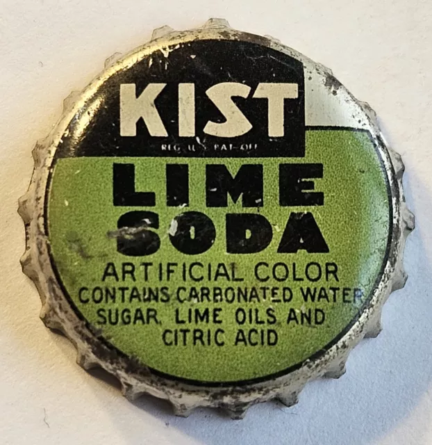 Kist Lime Soda Cork Lined Soda Bottle Cap; Used