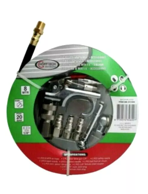 8m Druckluft-Schlauch Ausblaspistole Reifenfüller Adapter Stecker  K011444
