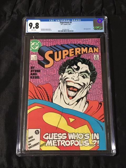 DC Comics 1987 Superman #9 CGC 9.8 NM/MT with White Pages Super Joker Cover!