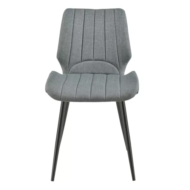 [en.casa] 2 sillas textil gris silla reclinable silla de comedor silla acolchada salón 2