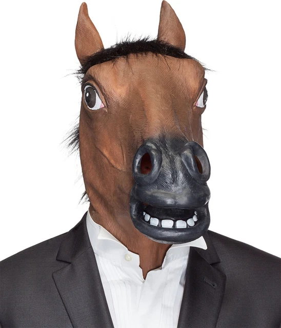 Pferdekopf Maske Aus Latex – Vollgesichtsmaske, Braun, Für Cosplay, Halloween, Mottopartys, Karneval