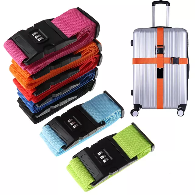 1Pc Travel Luggage Suitcase Secure Lock Durable Nylon Packing Strap BelO'yg