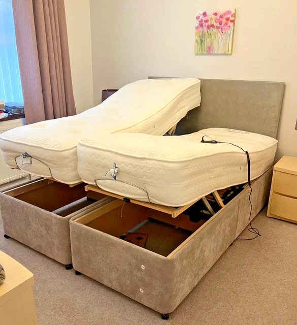 HEALTHBEDS ELECTRIC FULLY Adjustable Bed 5ft King Size Wool Silk ...