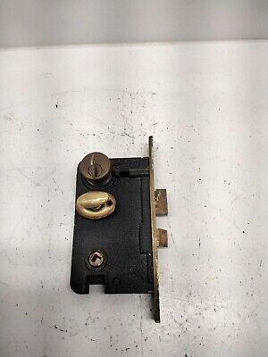 EARLE  PUSH BUTTON ENTRY MORTISE LOCK w/KEY  VINTAGE  FULL MORTISE  FREE SHIPPIN