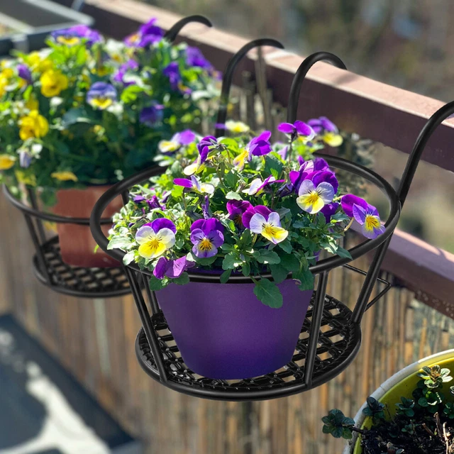 Crochet Double Extérieur 190 Cm - 5 Supports Fourche - Pour Paniers Fleurs, Lanternes, Décoration Jardin/mariage