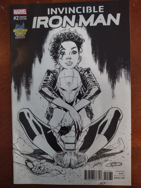 Invincible Iron Man #2 J Scott Campbell Midtown Riri Williams Sketch Variant Nm