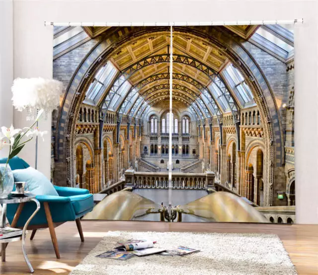 Natural History Museum London 3D Blockout Photo Printing Curtains Draps Fabric