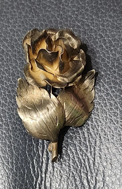 vintage taxco mexican 925 sterling silver Brooch Rose Pin