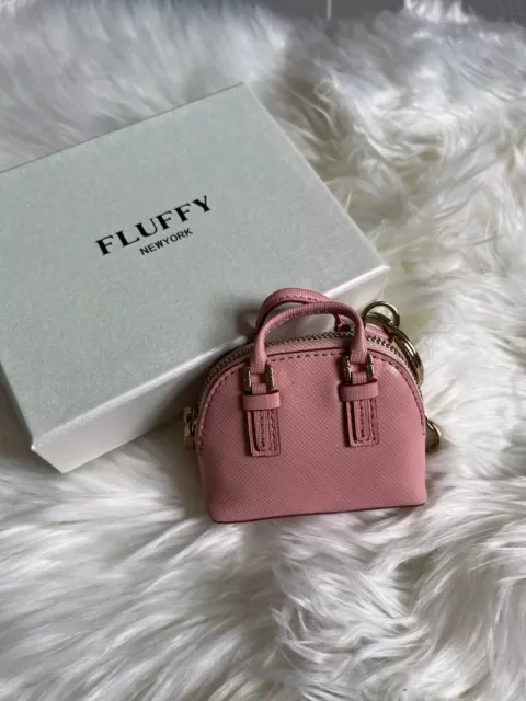 Women coin purse mini handbag key fob NWT fuschia crossgrain leather great gift