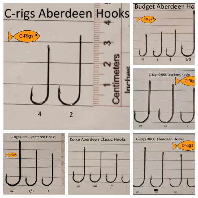 (+FREE GIFT)Aberdeen Sea Fishing Hooks(Size 4, to 5/0), C-rigs, Koike & Aberdeen