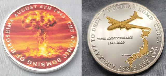 Enola Gay Gold Silbermünze I Hiroshima Nagasaki Zweiter Weltkrieg Oppenheimer Film USA