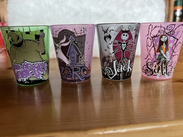 HALLOWEEN DISNEY NIGHTMARE Before Christmas 4 Shot Glasses Jack Sally $11.00 - PicClick