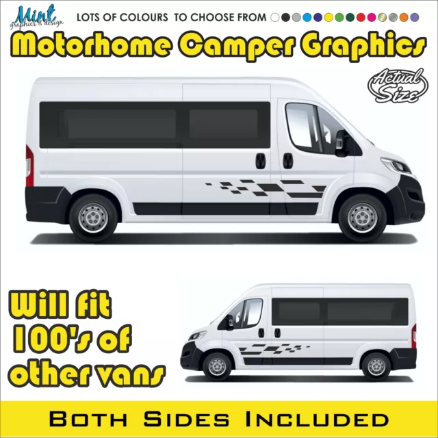 L3 Lwb Citroen Relay Motorhome Camper Van Stripes Graphics Decals 2 Colour 061