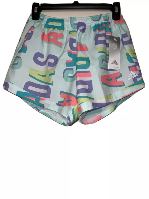 New Adidas Allover Print Woven Shorts Ice Mint Youth Size XL (16) NWT
