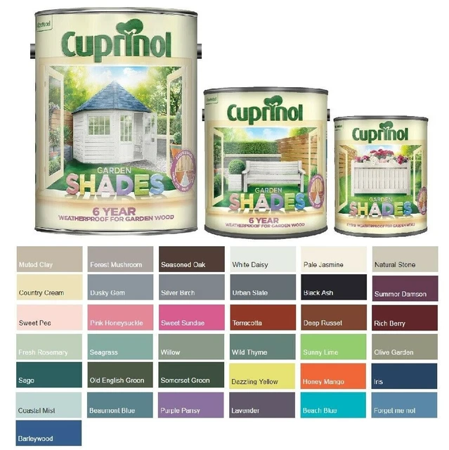 CUPRINOL GARDEN SHADES Paint Furniture Sheds Fences All Colours and