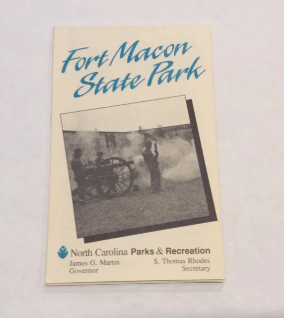Fort Macon State Park North Carolina 1985-1993 Map Brochure Guide