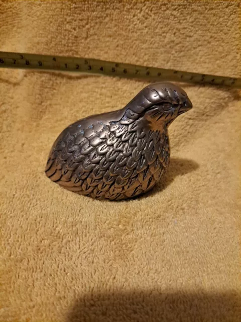 Vintage Brass Quail Bird Figurine 70s.