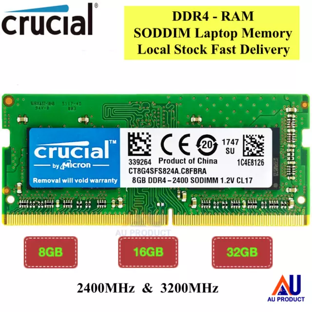 DDR4 Crucial Laptop Memory RAM 8GB 16GB 32GB SODIMM RAM 3200MHz 2400MHz 1.2V