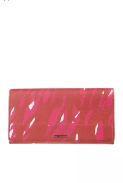 BALENCIAGA Women's Leather Printed Continental Wallet Pink