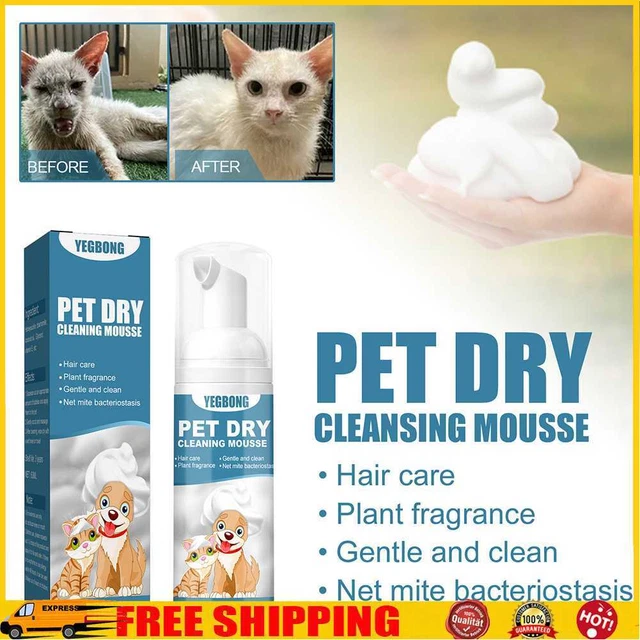 Shampoo secco universale per gatti senza risciacquo eliminatore di odori per prodotti per animali domestici