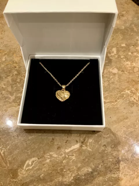 Chaîne femme 18 carats remplie d'or 40 cm, collier avec pendentif cœur EN BOÎTE