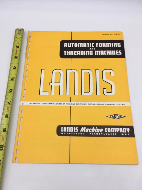1960 Landis Forming And Threading Machines Sales & Specification Brochure