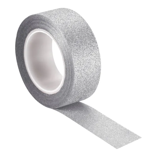 Glitter Tape, Decorative Craft Tape Self Adhesive Stick 1.5cmx10m Silver Tone