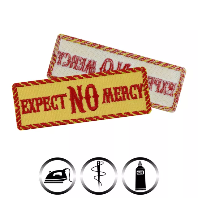 Expect no mercy Ultras Aufbügler Biker Patch/Flicken/Bügelbild/Applikation gelb 2