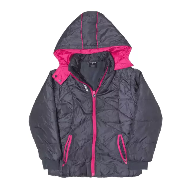 REEBOK Parka Style Puffer Coat Grey Girls 6 Years