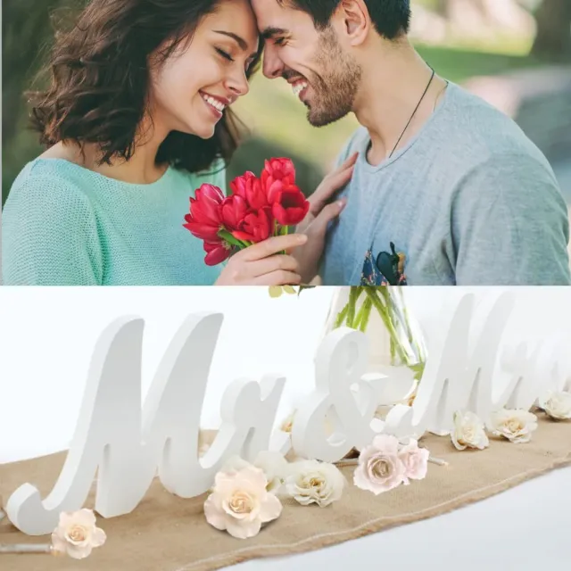 mrmrs lettere legno decorazione di nozze Sign presenti Wedding Top Ornamenti