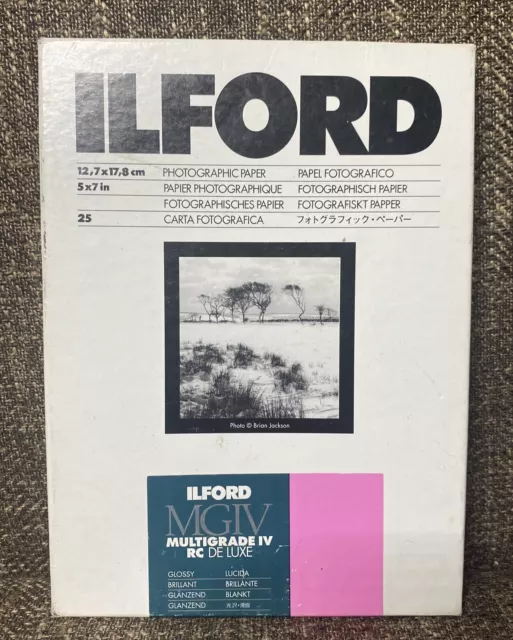 Ilford MGIV Multigrade IV RC DeLuxe Glossy Photographic Paper 5x7 New