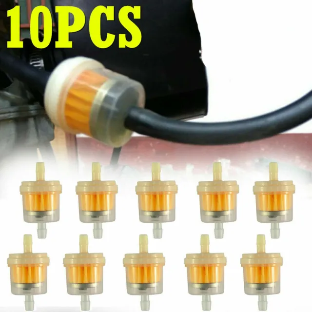 10X 6MM-7MM 1/4" Inline Gas Fuel Filter For Lawn Mower Small Engine Accessories