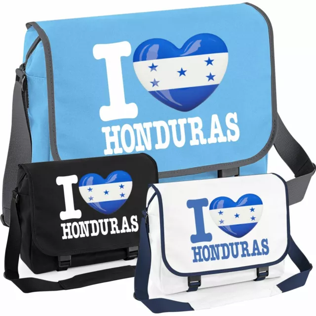 HONDURAS Tasche Messenger Bag LOVE WM Schule Uni Liebe Herz FanShirts4u