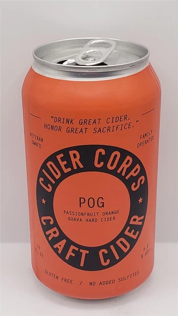 Craft Beer Can Cider Corps Brewing Company POG Hard Cider Passonfruit Guava Orng