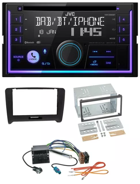 JVC MP3 USB 2DIN DAB Bluetooth CD Autoradio für Audi TT (06-14) Quadlock