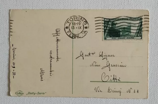 Agnes Richardson Cartolina Dolly Serie Fp Vg 1933 - Lire 15 X Decennale Isolato 2