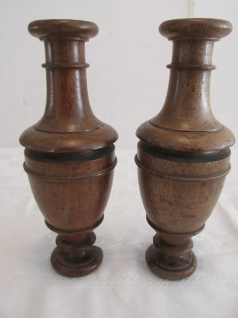 Pr Architectural 10" Columns Antique Walnut Urn Form Balusters Posts Pillars #5