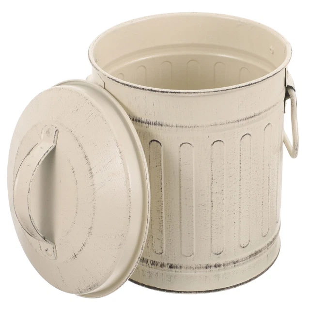 Burning Leaves Barrel Ash Bucket with Handle Fireplace Gray Bucket