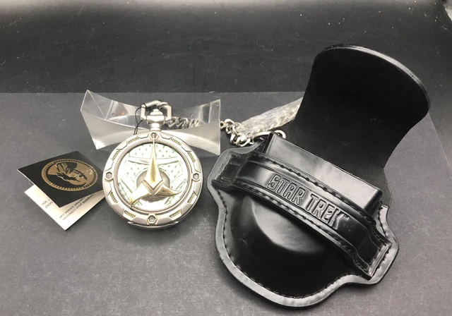 FRANKLIN MINT STAR TREK Pocket Watch U.S.S. Enterprise With Case