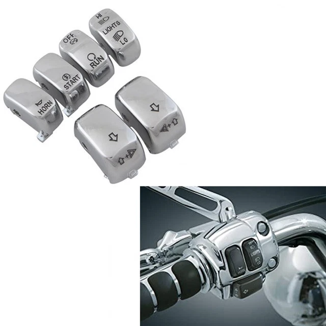 Chrome Main Contrôle Interrupteur Boîtier Bouton Bouchon for Harley Road King