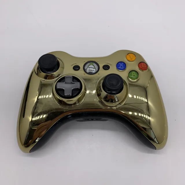 Microsoft Xbox 360 Wireless Controller Gold Chrome Genuine Official OEM *Works*