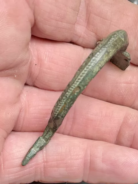 Antiguo Broche/Fibula Romana En Bronce-Tipo Arco-Siglo 1º-Dc